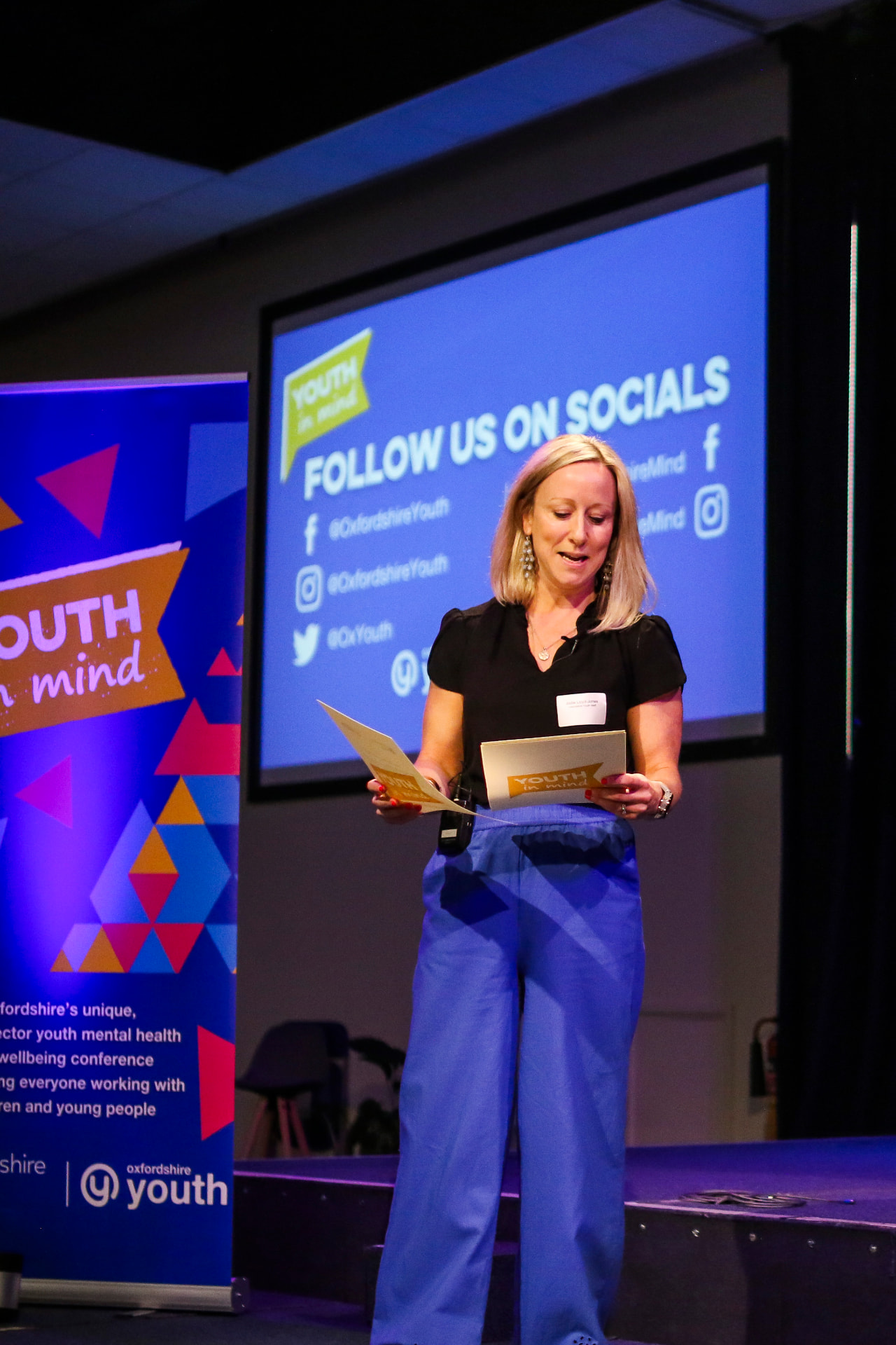 Jodie Lloyd-Jones speaking at the Youth in Mind conference